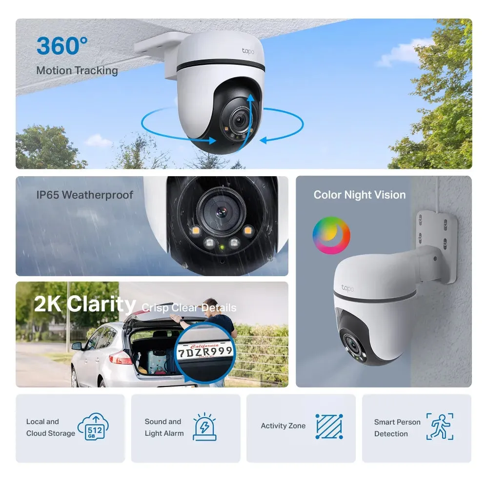 كاميرا مراقبة خارجية Wi-Fi تي بي لينك C510W | رؤية ليلية بدقة 2K