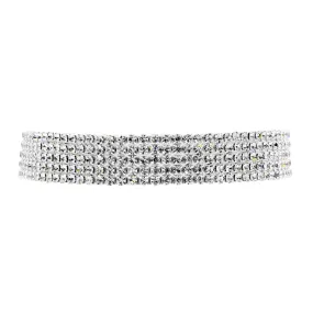 #15960 - 5 Row Stretch Rhinestone Necklace