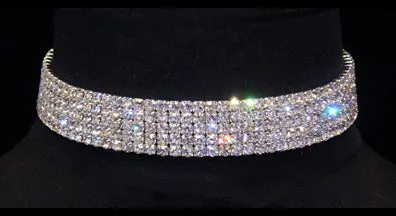 #15960 - 5 Row Stretch Rhinestone Necklace
