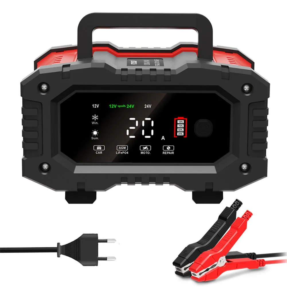 20A Car Battery Charger 12V 24V Automatic Smart Charger Automatic