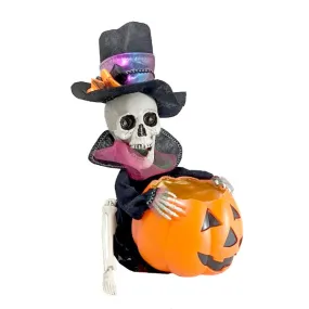 34cm Animated Bouncing Grim Reaper with Pumpkin Candy Bowl