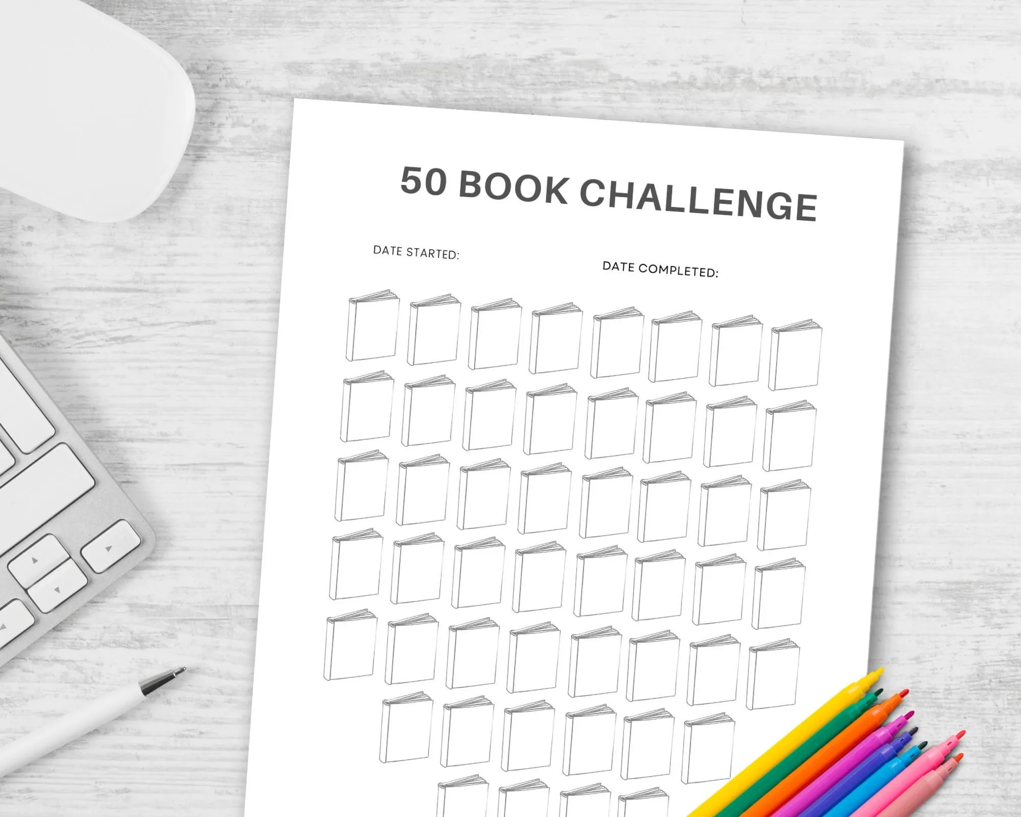 50 Book Reading Challenge Tracker