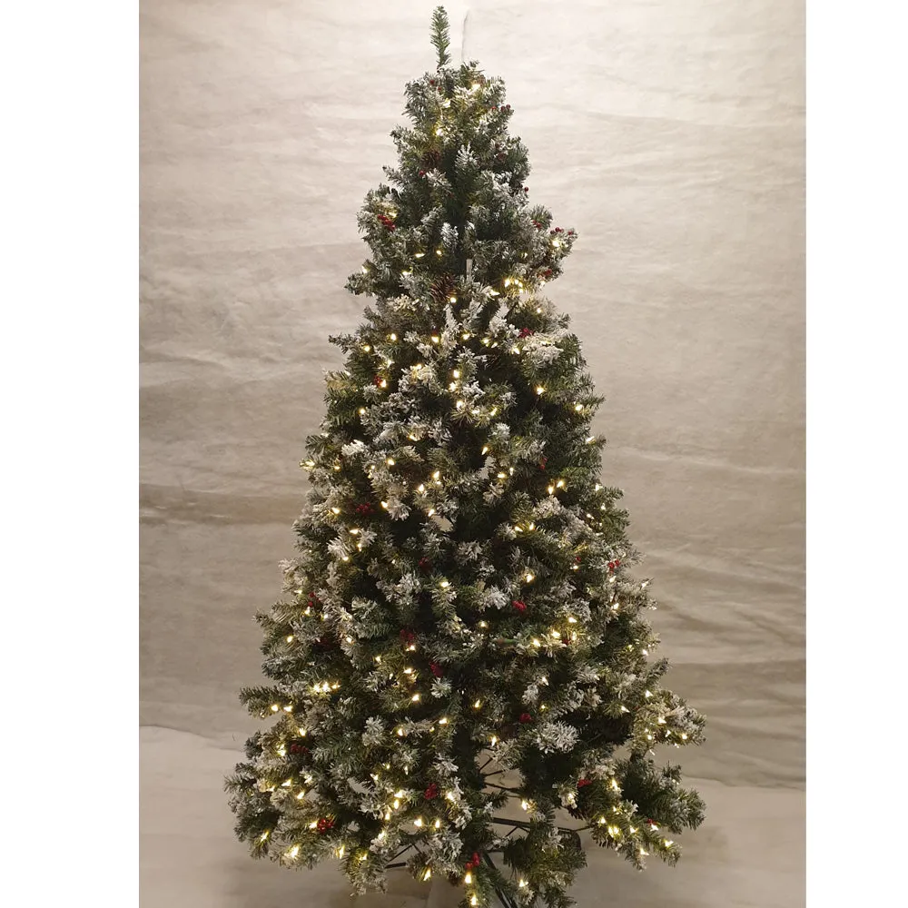 7.5ft Snow Tipped Alpine prelit Christmas tree