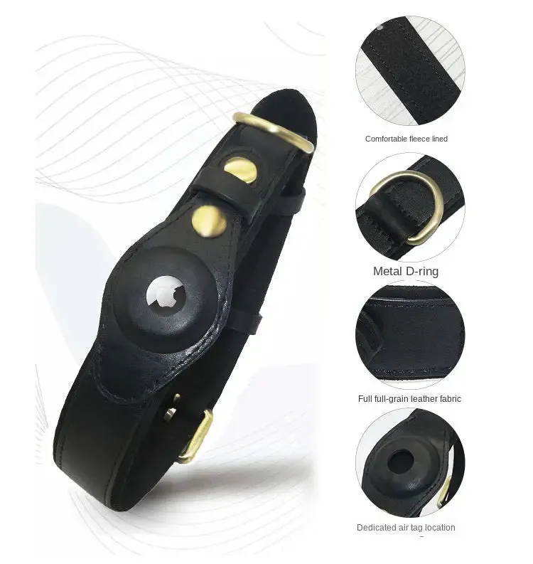 AirTag Leather Collar - Style B