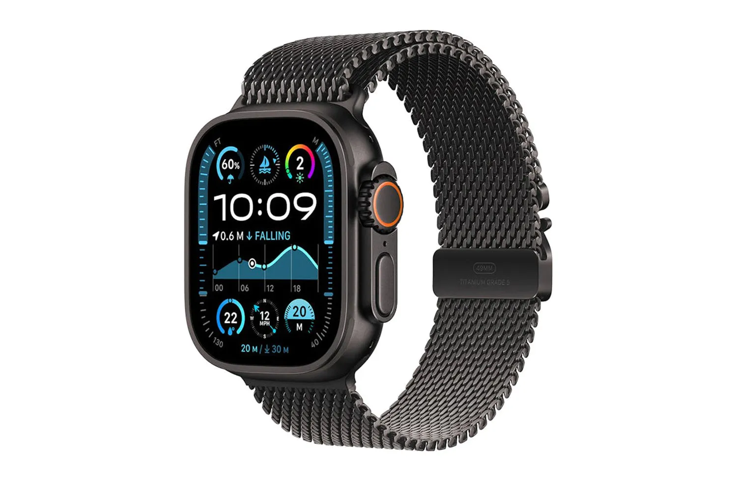 Apple Watch Ultra 2 GPS   Cellular | 49mm | Black Titanium Case with Black Titanium Milanese Loop Large