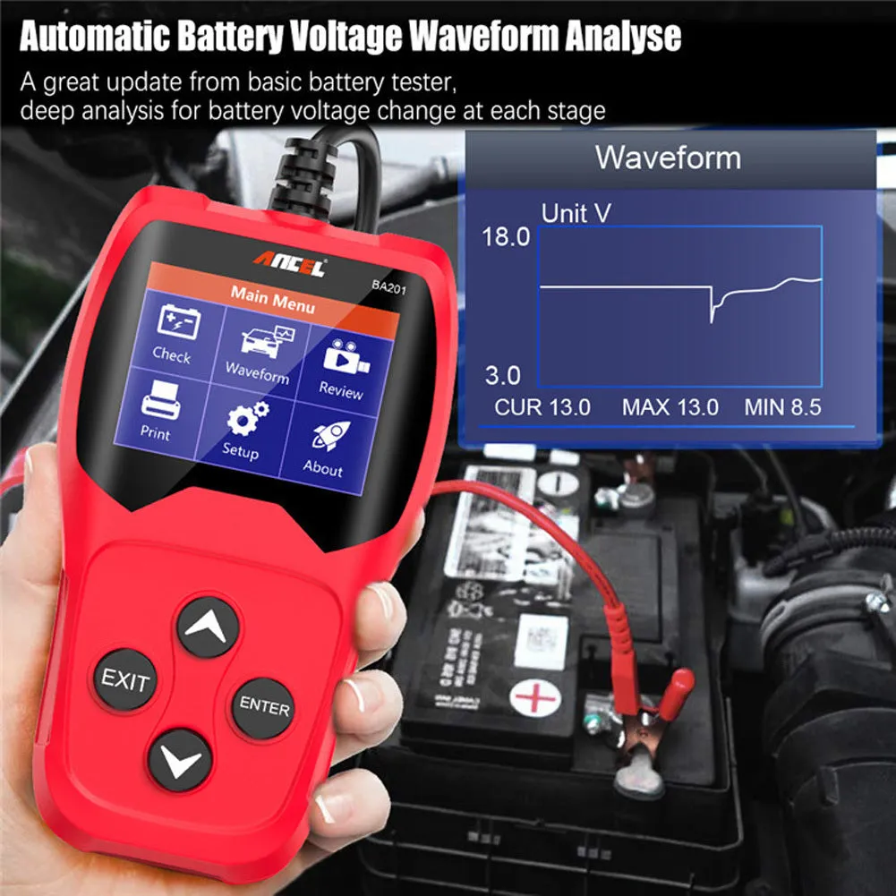 Ba201 Car Battery Tester Detector 12v 100-2000cca Battery