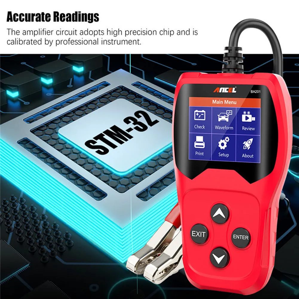 Ba201 Car Battery Tester Detector 12v 100-2000cca Battery