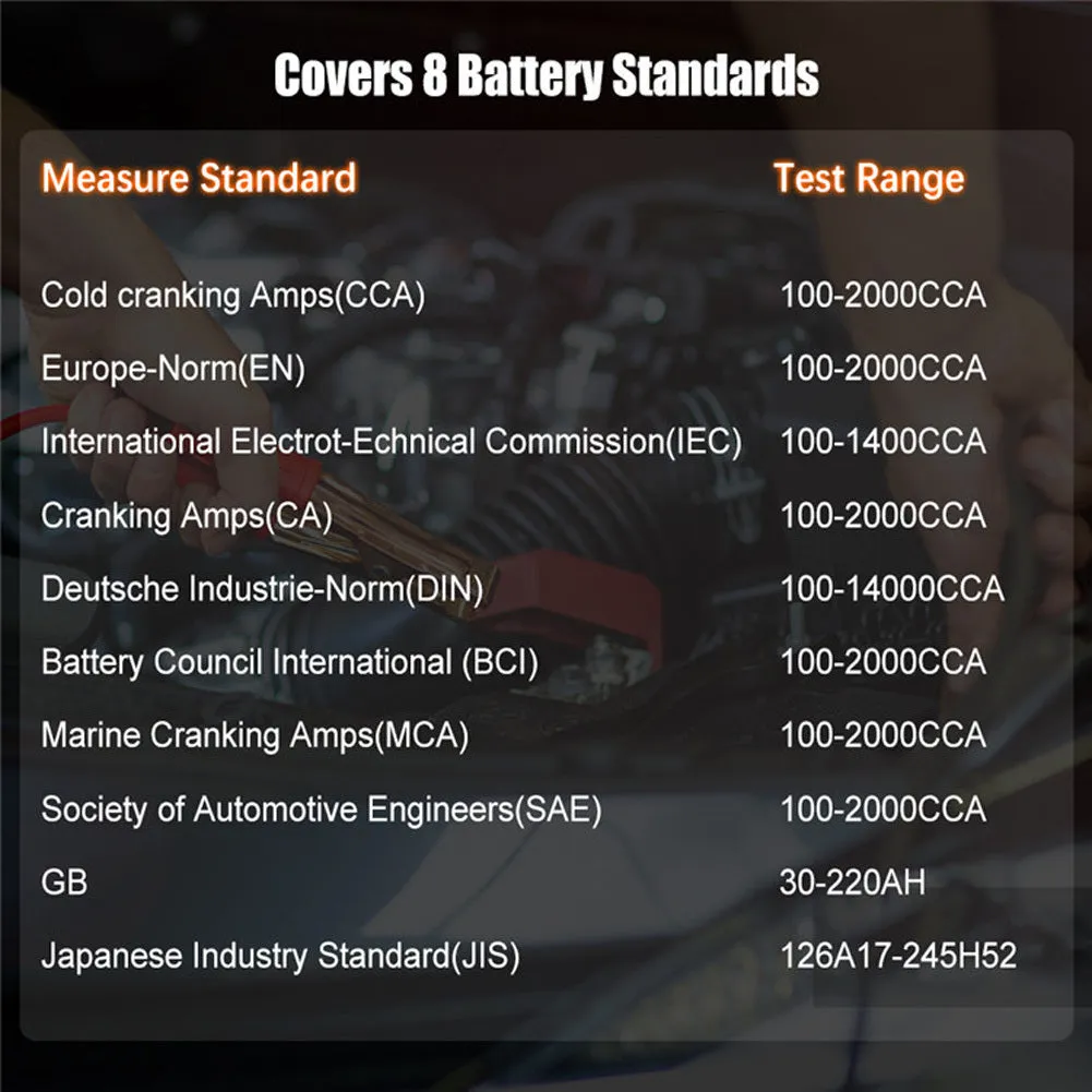Ba201 Car Battery Tester Detector 12v 100-2000cca Battery