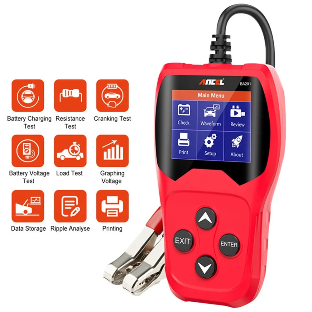 Ba201 Car Battery Tester Detector 12v 100-2000cca Battery