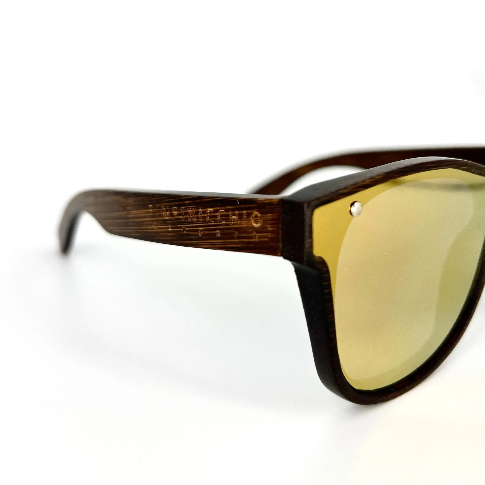 Bamboo Sunglasses with Flat Mirror Lens