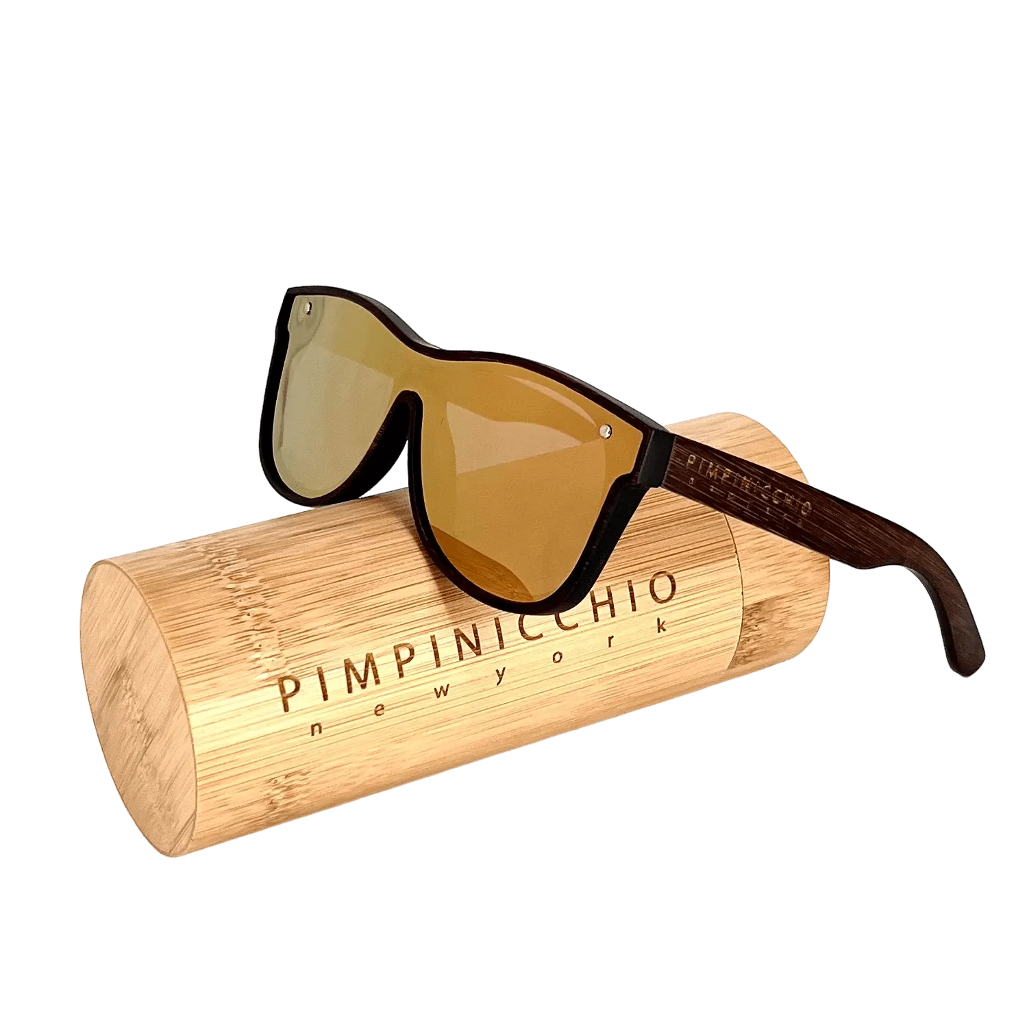 Bamboo Sunglasses with Flat Mirror Lens