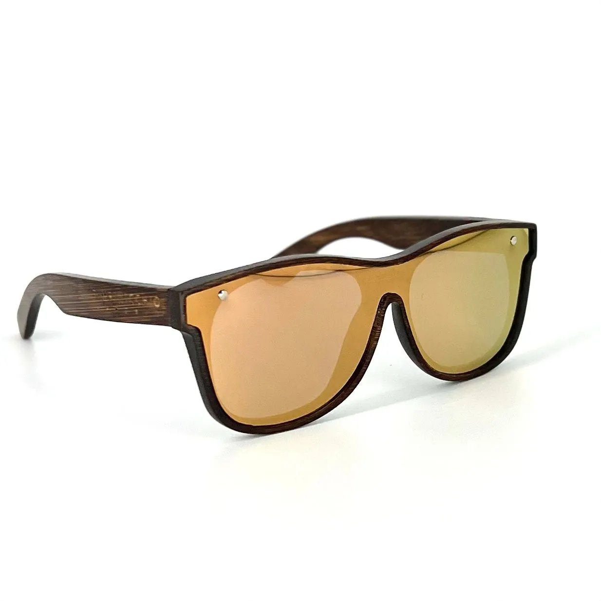 Bamboo Sunglasses with Flat Mirror Lens