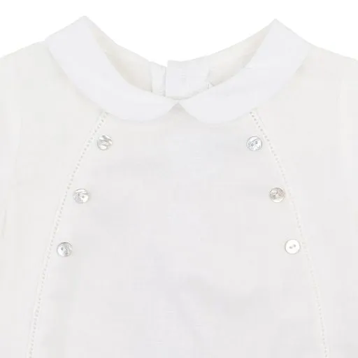 BÉBÉ by Minihaha EDWARD Smart Linen Romper-White