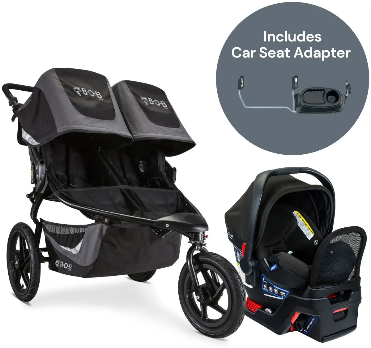 BOB 2020 Revolution Flex 3.0 Duallie   Britax B-Safe Gen2 FlexFit  Travel System Bundle - Graphite Black / Jet