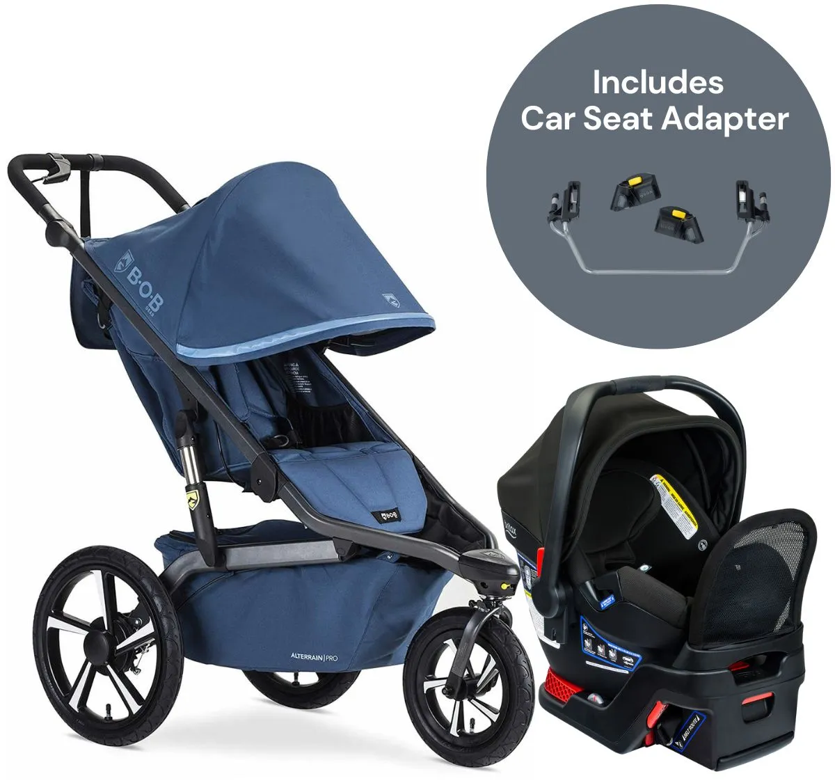 BOB Alterrain Pro Jogging Stroller   Britax B-Safe Gen2 FlexFit  Travel System Bundle - Blue / Jet