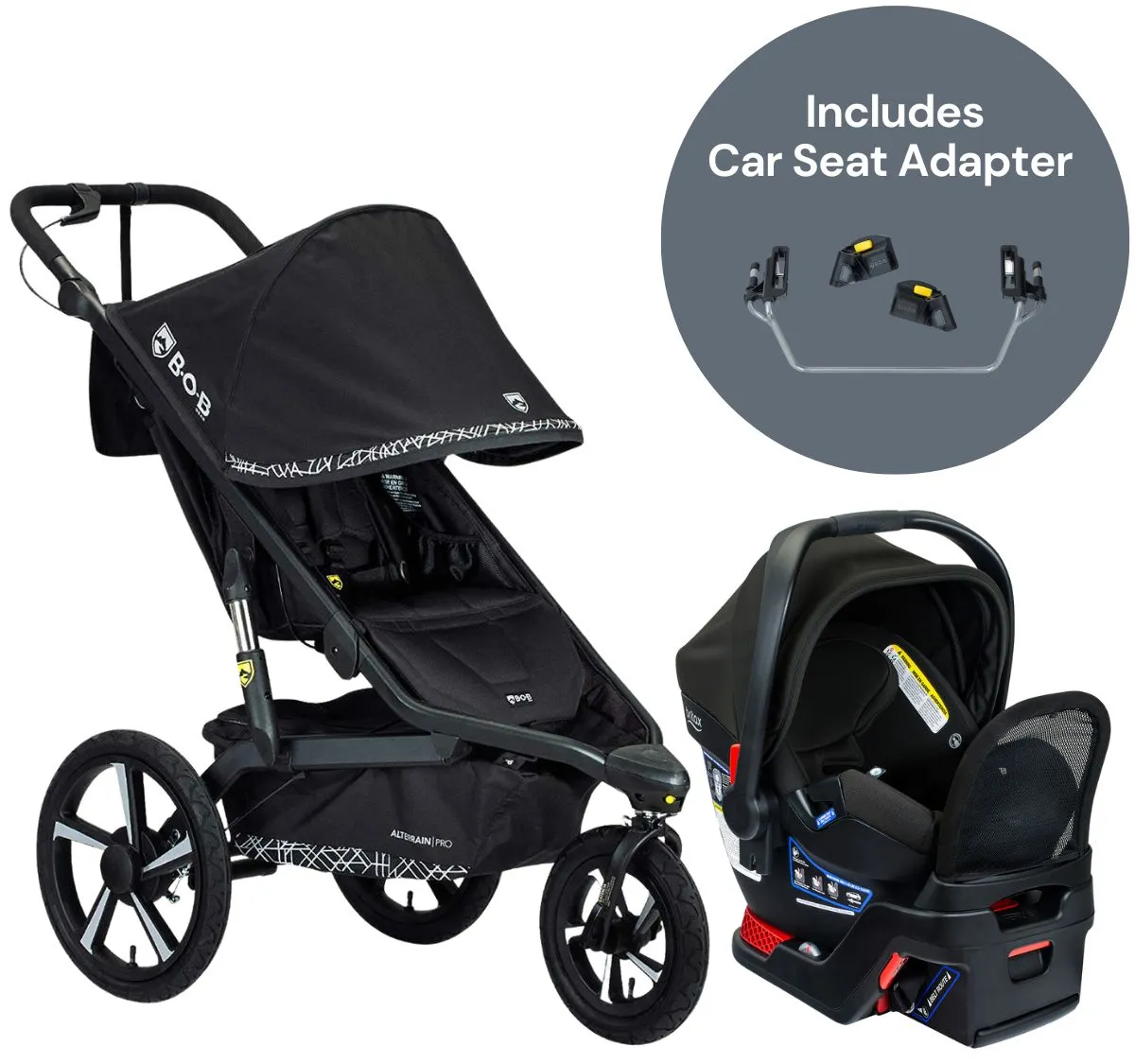 BOB Alterrain Pro Jogging Stroller   Britax B-Safe Gen2 FlexFit  Travel System Bundle - Lunar / Jet