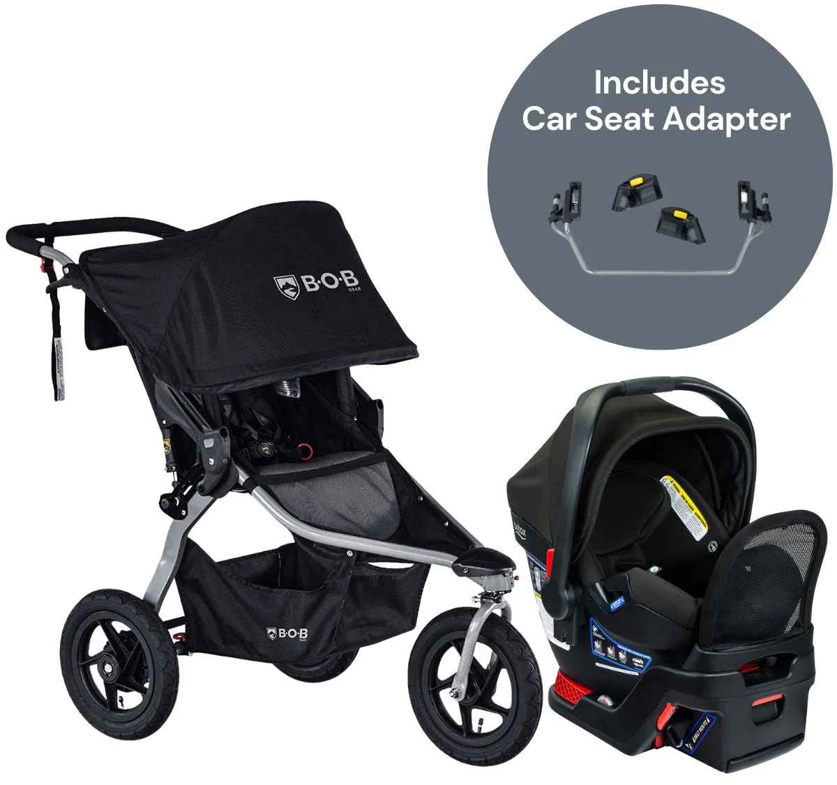 BOB Rambler Jogging Stroller   Britax B-Safe Gen2 FlexFit  Travel System Bundle - Black / Jet