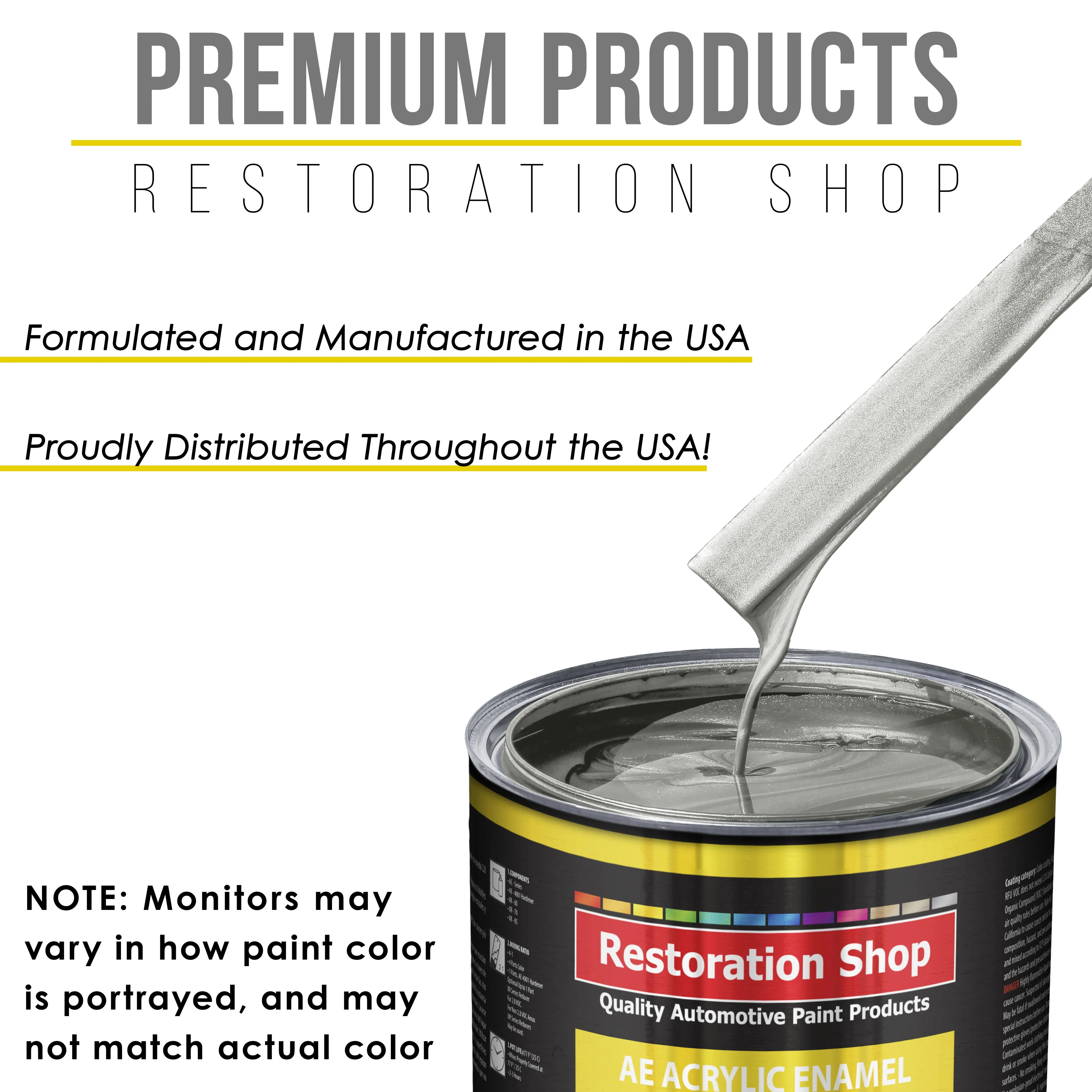 Brilliant Silver Firemist Acrylic Enamel Auto Paint - Complete Gallon Paint Kit - Pro Single Stage Automotive Car Truck Coating, 8:1 Mix Ratio 2.8 VOC