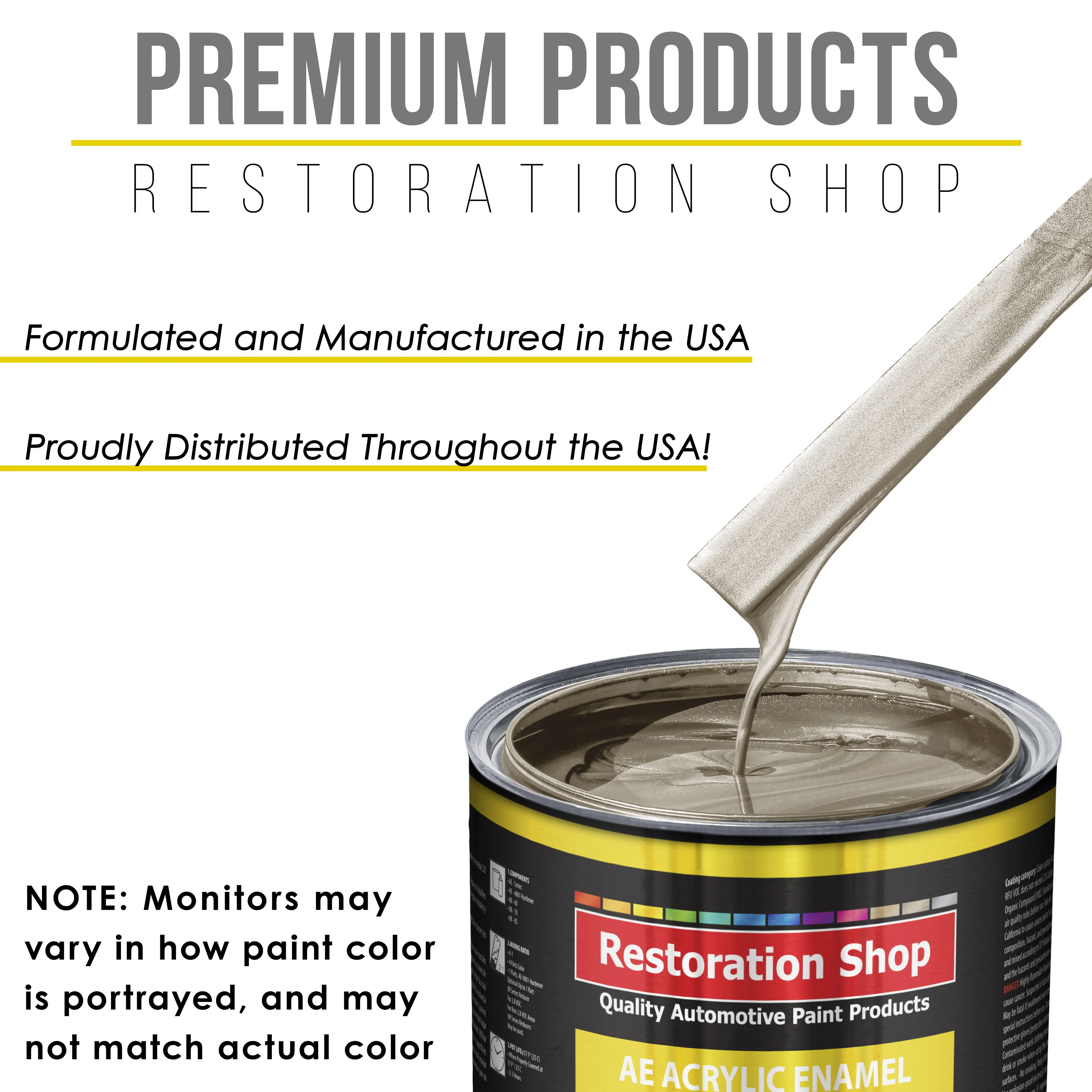 Cashmere Gold Metallic Acrylic Enamel Auto Paint - Complete Gallon Paint Kit - Professional Single Stage Automotive Car Coating, 8:1 Mix Ratio 2.8 VOC