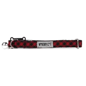 Cat Collar | Bias Buffalo Plaid Red
