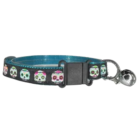 Cat Collar | Sugar Skulls Blue