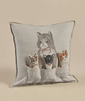 Coral & Tusk Basket of Kittens Pocket Pillow