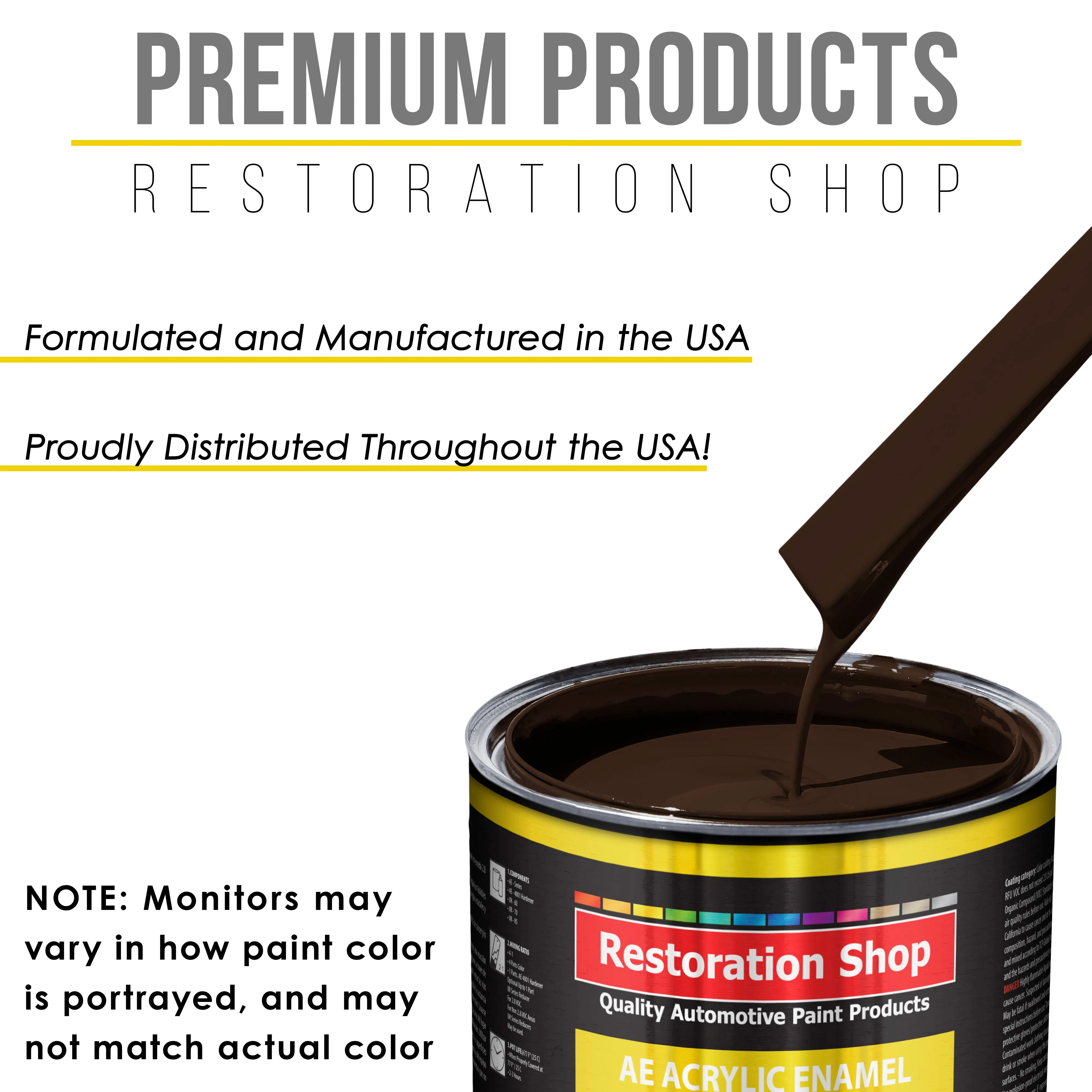 Dakota Brown Acrylic Enamel Auto Paint - Complete Quart Paint Kit - Professional Single Stage Automotive Car Truck Coating, 8:1 Mix Ratio 2.8 VOC