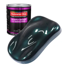 Dark Turquoise Metallic Acrylic Urethane Auto Paint - Gallon Paint Color Only - Professional Single Stage Gloss Automotive Car Truck Coating, 2.8 VOC