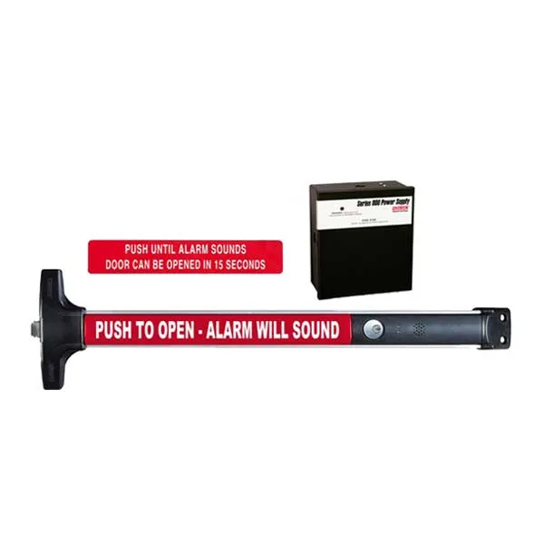 Detex - V40-EE-CD - Delayed Egress Rim Exit Device - 36" - 24VDC Power Supply - Cylinder Dogging - Satin Aluminum - 10 Year Warranty