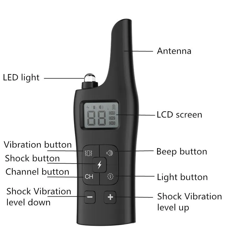 Dog Training Collar Dog Trainer Anti-Barking Remote Control Electric Shock Vibration Warning Electronic Collar Waterproof Training Aids