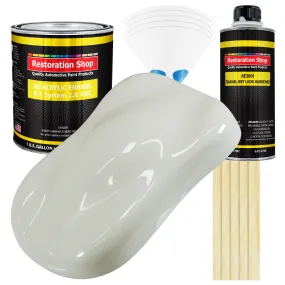 Ermine White Acrylic Enamel Auto Paint - Complete Gallon Paint Kit - Professional Single Stage Automotive Car Truck Coating, 8:1 Mix Ratio 2.8 VOC