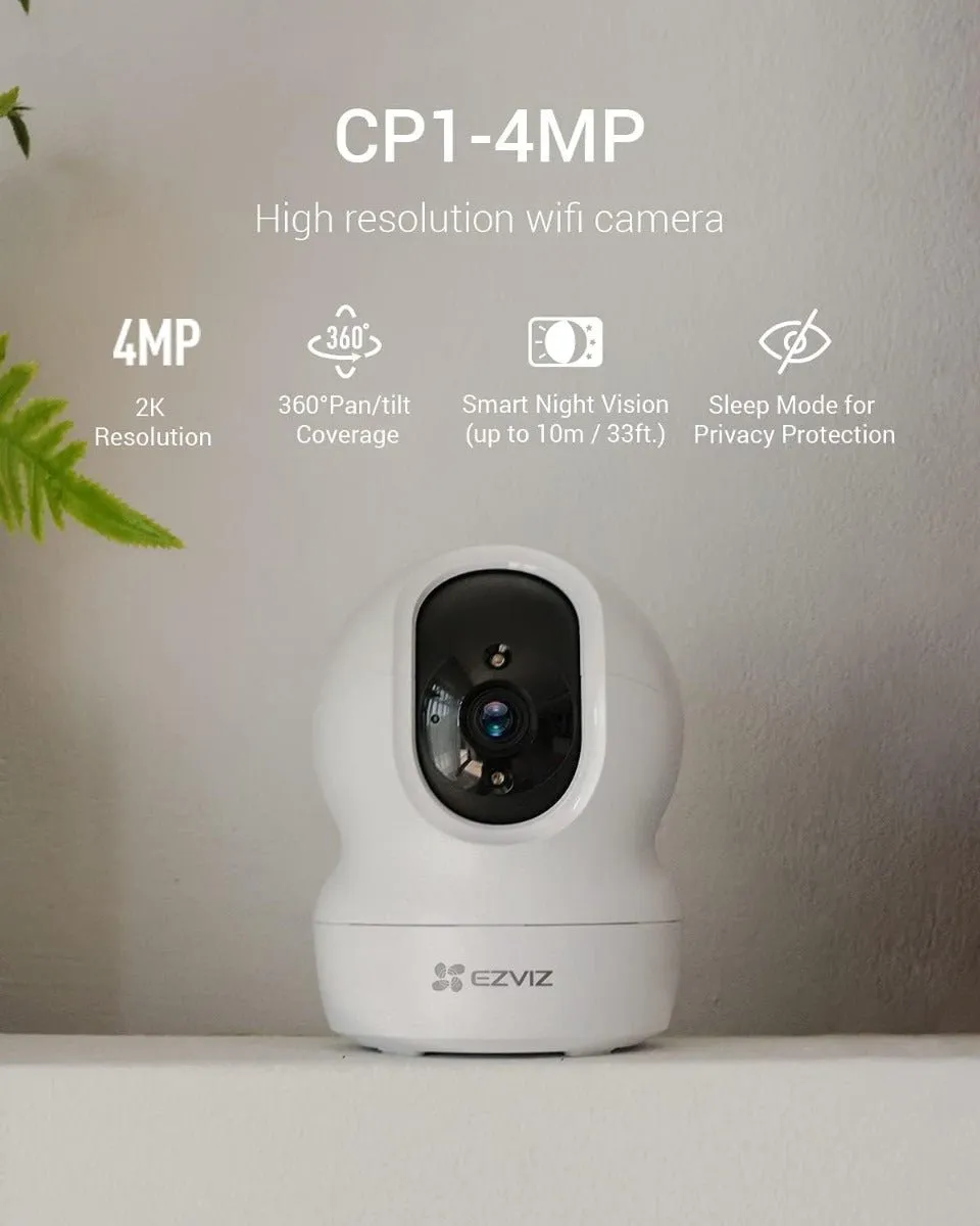 EZVIZ CP1 4MP 2K كاميرا واي فاي ذكية مع إمكانية الدوران والإمالة