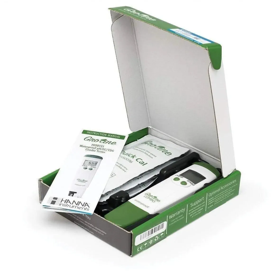 HANNA GroLine Hydroponic Waterproof Pocket pH/EC/TDS/Temperature Tester