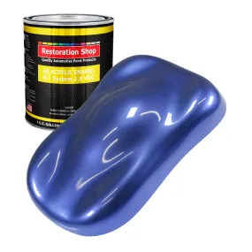 Indigo Blue Metallic Acrylic Enamel Auto Paint - Gallon Paint Color Only - Professional Single Stage Automotive Car Truck Equipment Coating, 2.8 VOC