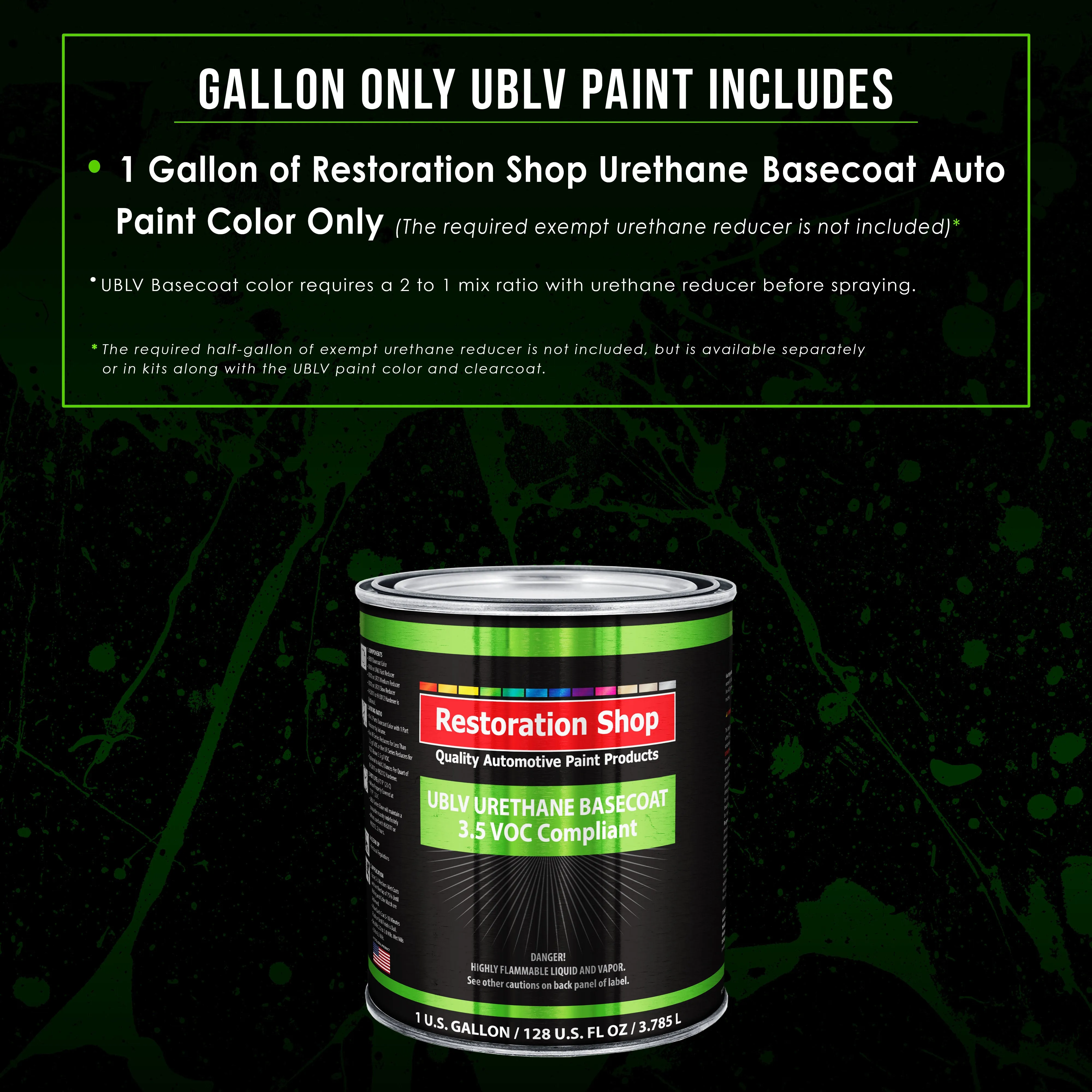 Indy Yellow - LOW VOC Urethane Basecoat Auto Paint - Gallon Paint Color Only - Professional High Gloss Automotive, Car, Truck Refinish Coating