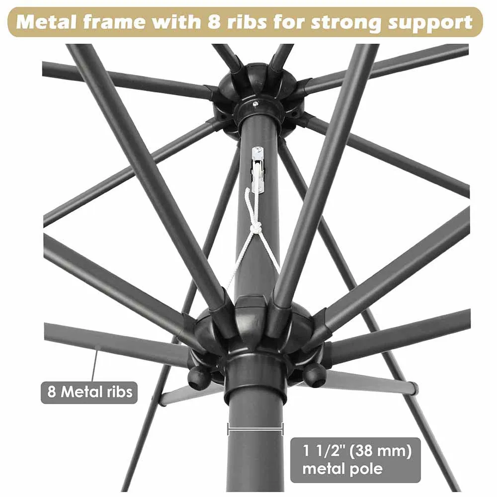 LAGarden 10ft Patio Outdoor Market Umbrella Tilt Multiple Colors
