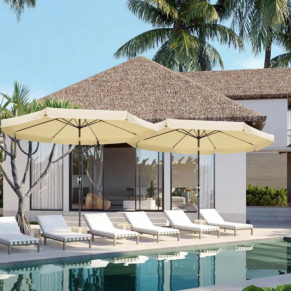 LAGarden 10ft Patio Outdoor Market Umbrella Tilt Multiple Colors