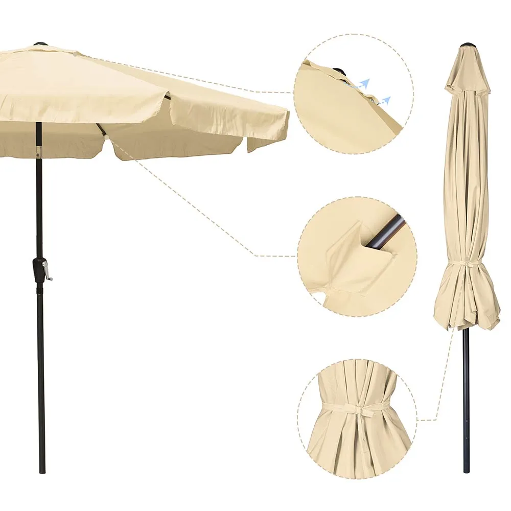 LAGarden 10ft Patio Outdoor Market Umbrella Tilt Multiple Colors