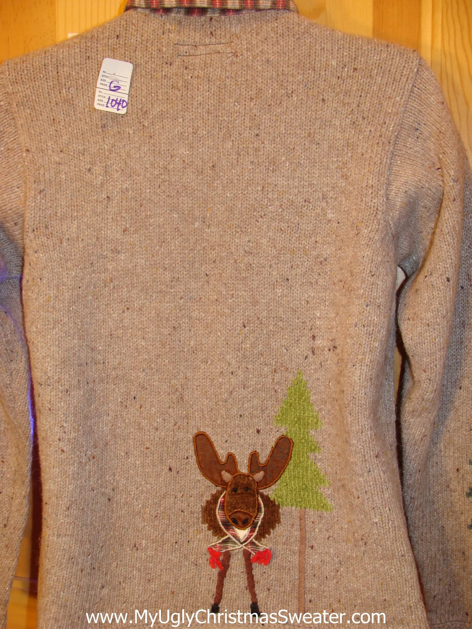 Light Up Brown Christmas Sweater with Funny Reindeer