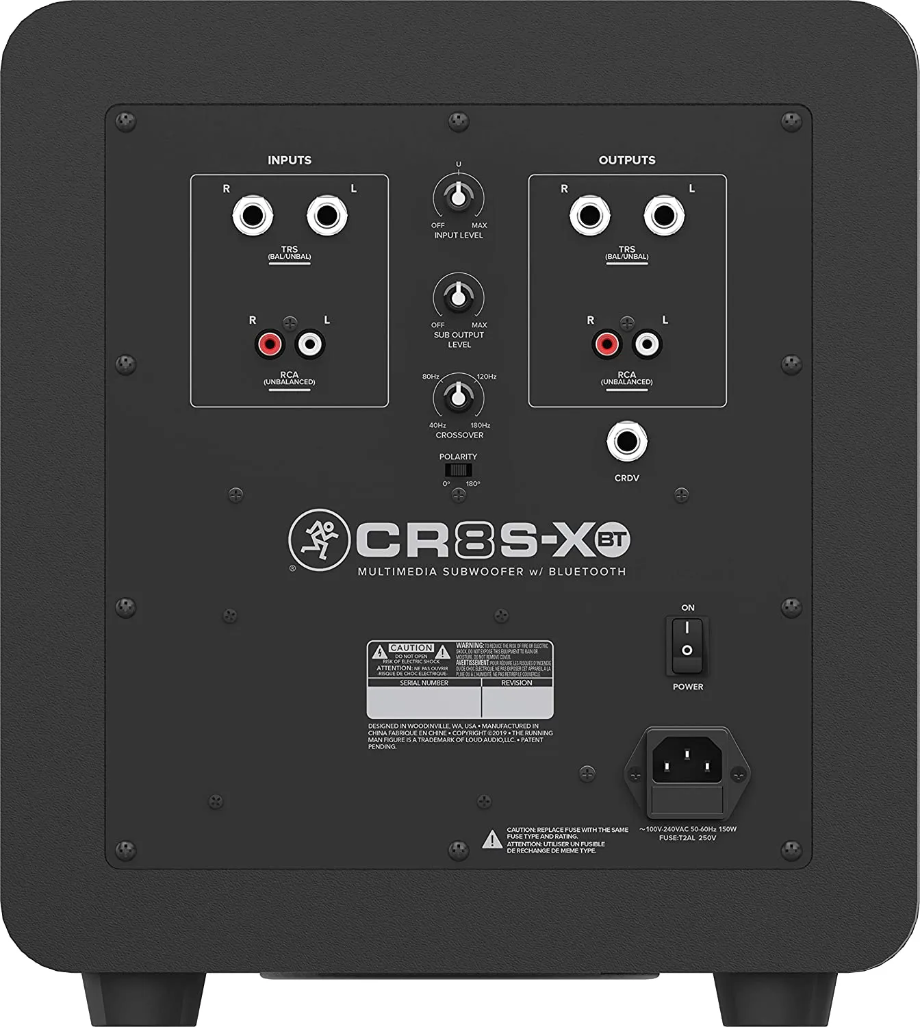 Mackie CR-X Series, 8-Inch Multimedia 200w Subwoofer with Professional Studio-Quality Sound, Bluetooth and Desktop Volume Control (CR8S-XBT)