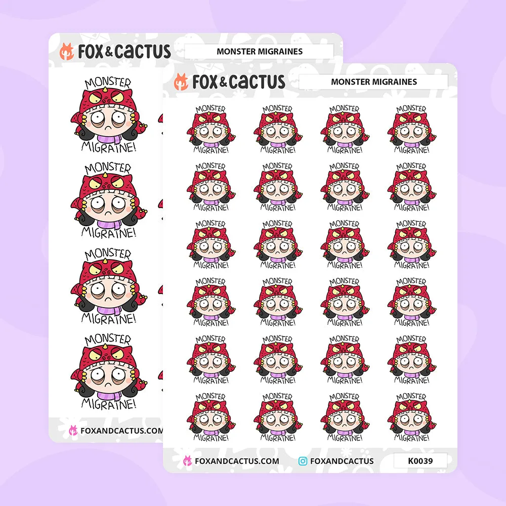 Monster Migraine Stickers