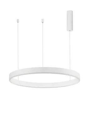 MOT Dimmable Sandy White Aluminium & Acrylic Ring Pendant Medium - ID 10208