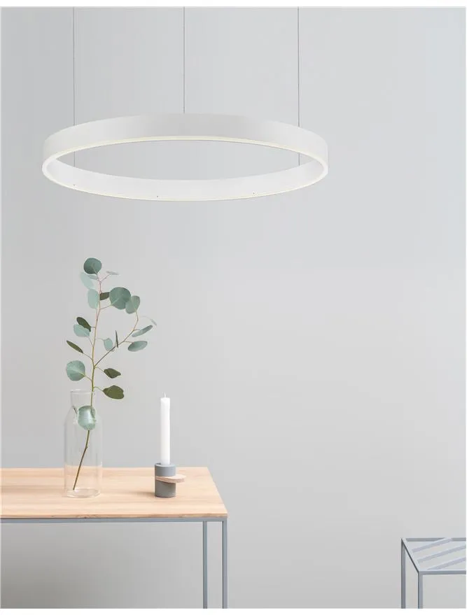 MOT Dimmable Sandy White Aluminium & Acrylic Ring Pendant Small - ID 10207