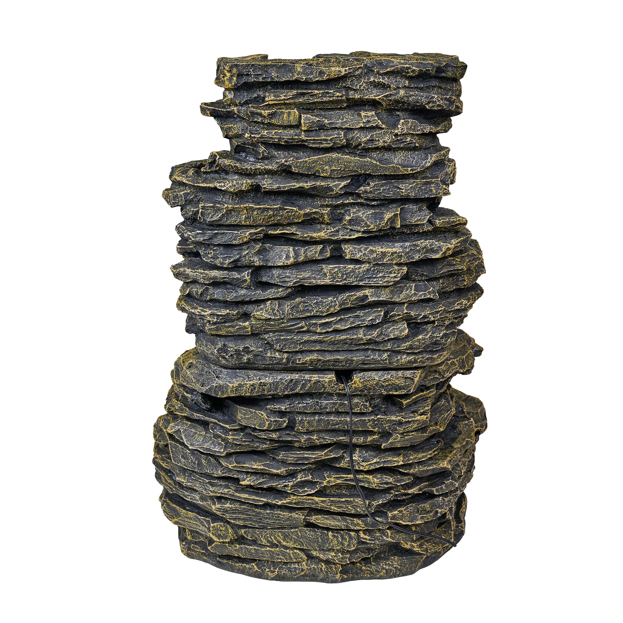Multi Level Rock Fountain W/Warm White Leds