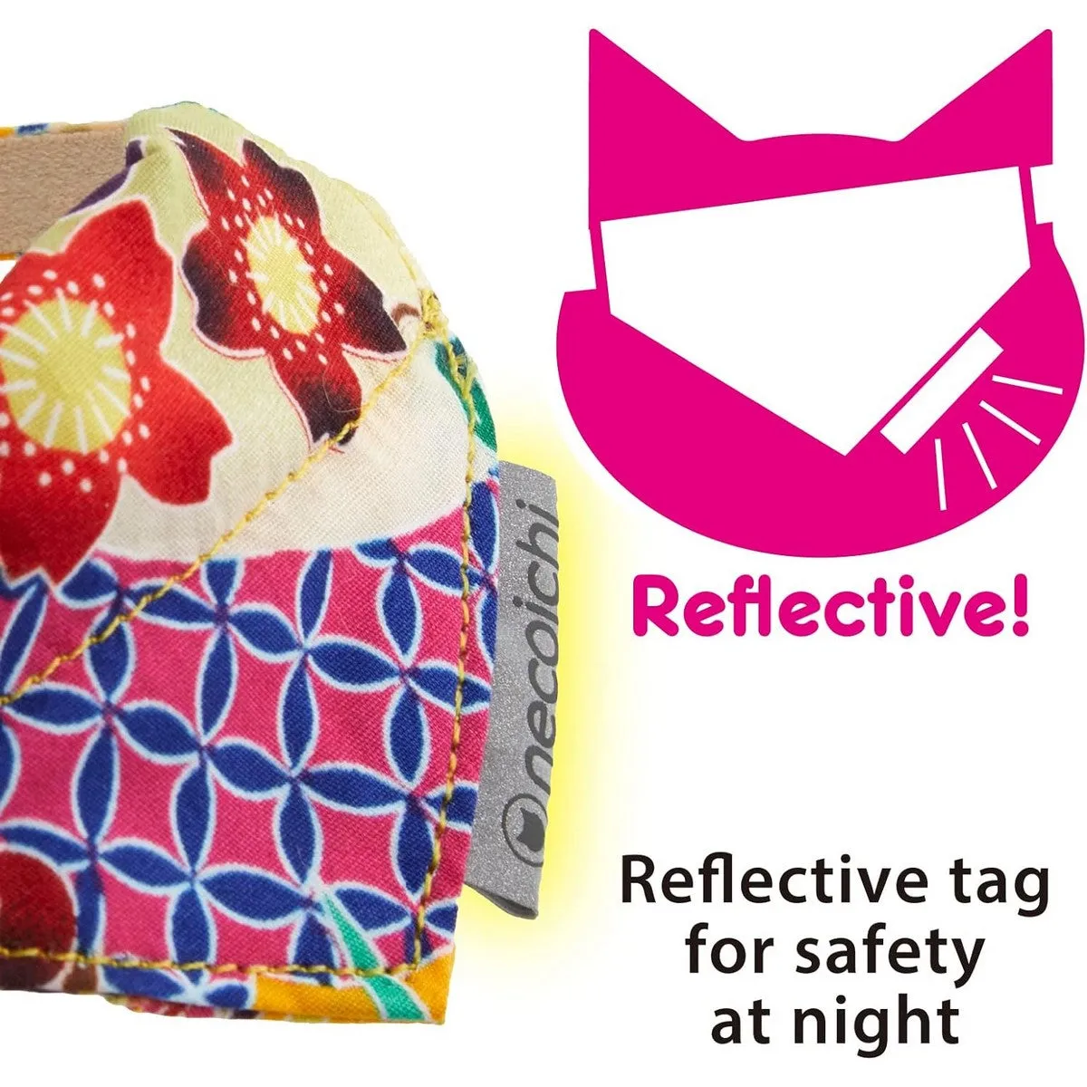 Necoichi Bandana Cat Collar with Air Tag Pocket Yukata Yellow
