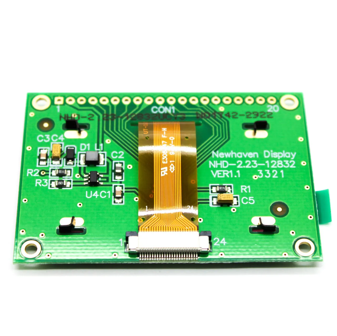 Newhaven Display 63.2x43.1x6mm 128x32 Pixel OLED Display NHD-2.23-12832UCY3