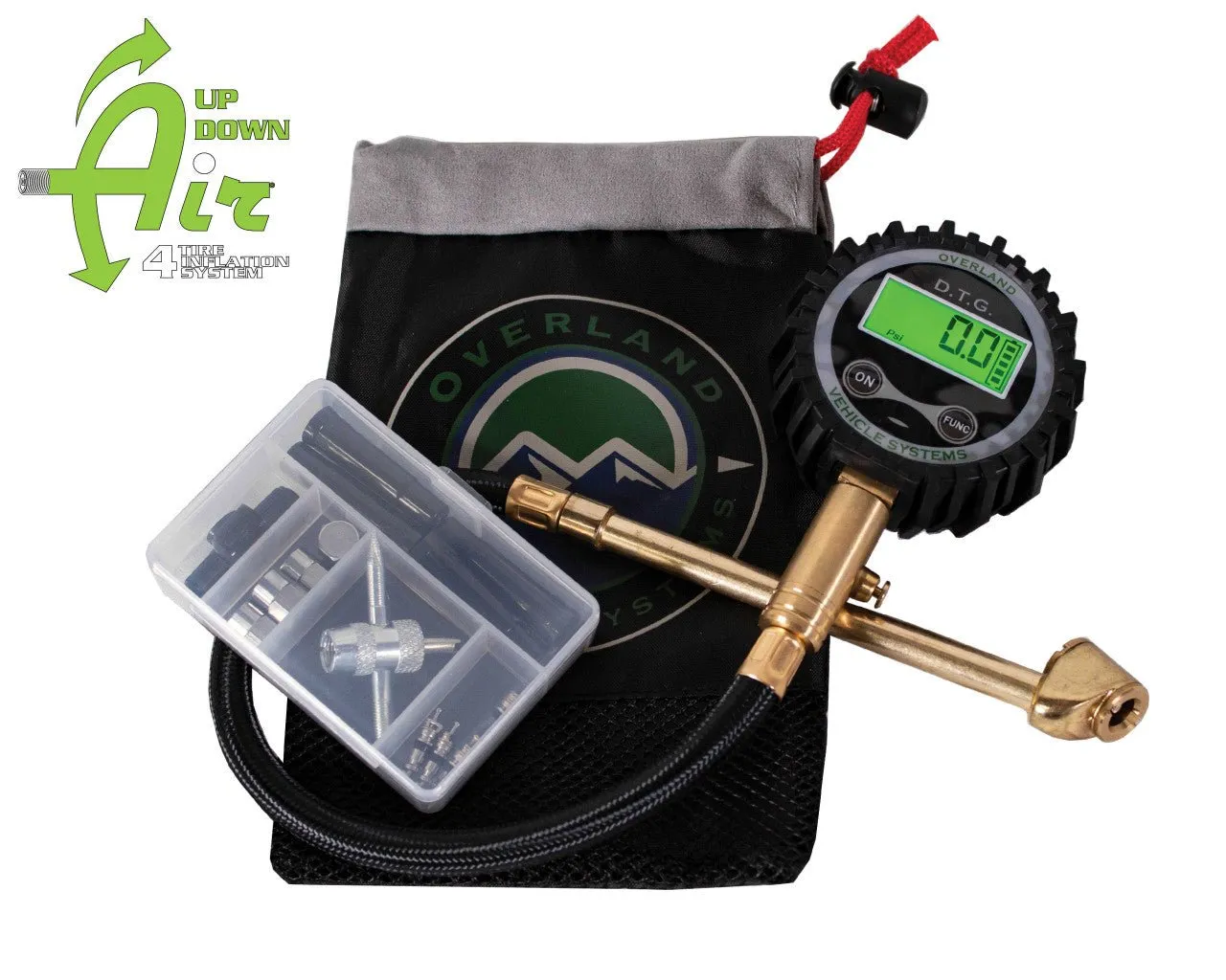 Overland Vehicle Systems Digital Tire Gauge With Valve Kit & Storage Bag - Recon Recovery