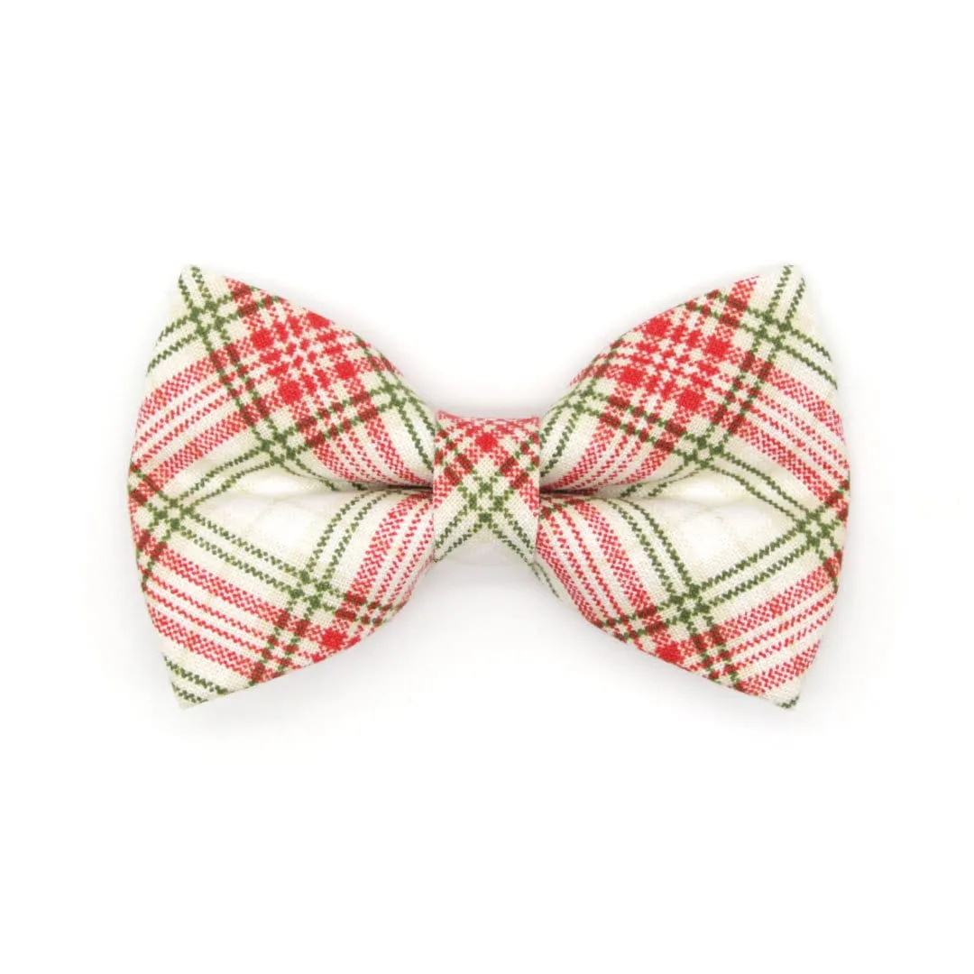 Pet Bow Tie - "Aspen" - Holiday Tartan Plaid Red Cat Bow Tie / Christmas   Wedding / For Cats   Small Dogs (One Size)