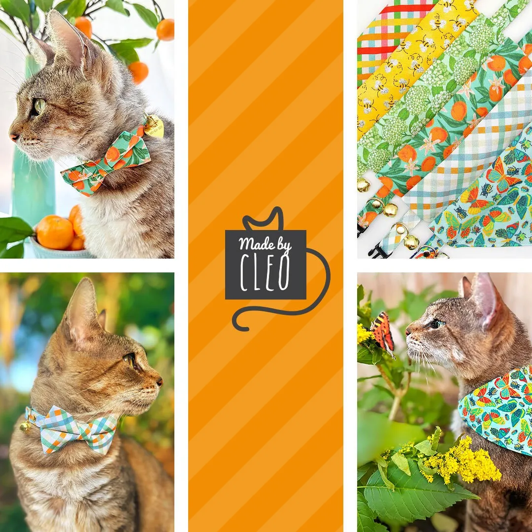 Pet Bow Tie - "Bugs & Butterflies" - Sky Blue Insects   Butterfly Cat Bow Tie / Spring   Summer / For Cats   Small Dogs (One Size)