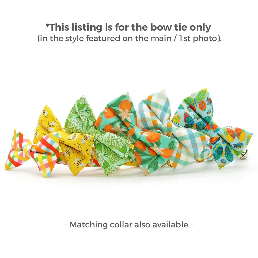 Pet Bow Tie - "Bugs & Butterflies" - Sky Blue Insects   Butterfly Cat Bow Tie / Spring   Summer / For Cats   Small Dogs (One Size)